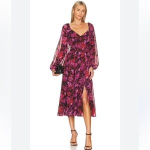 Steve Madden laine dress romantic floral long sleeve NWT $99 fall, harvest